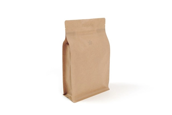 NATURAL BROWN COMPOSTABLE FLAT BOTTOM POUCH WHOLESALE