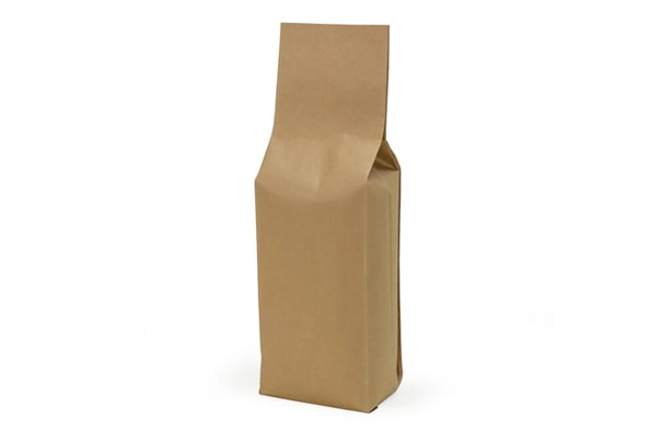 NATURAL BROWN COMPOSTABLE SIDE GUSSET POUCH WHOLESALE