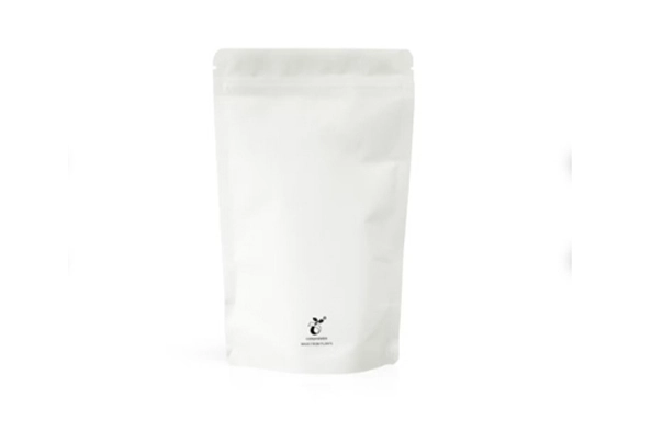 White Compostable Stand Up Pouch