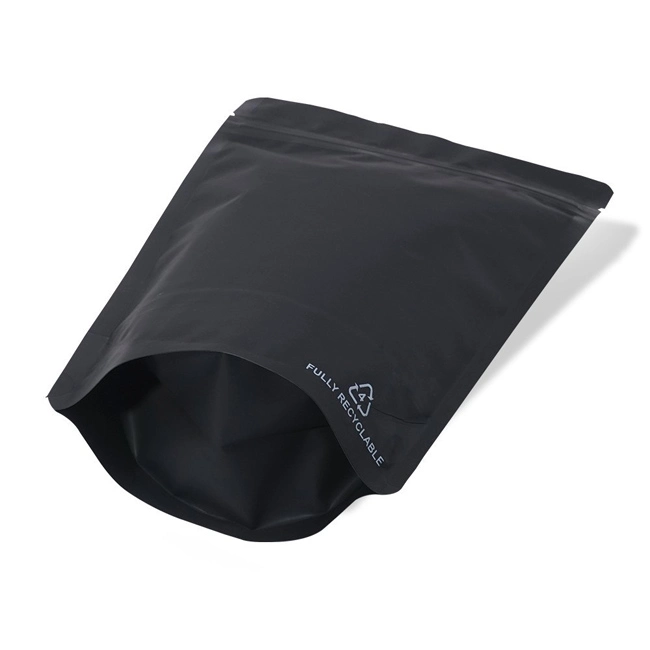 black matte stand up pouch